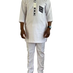 White Three-Quarter Sleeve Senator Suit