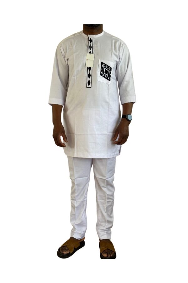 White Three-Quarter Sleeve Senator Suit