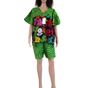 Multi-Colour Wax Shorts With a Free Blouse