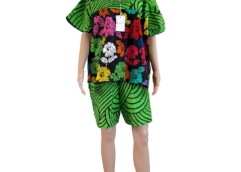 Multi-Colour Wax Shorts With a Free Blouse