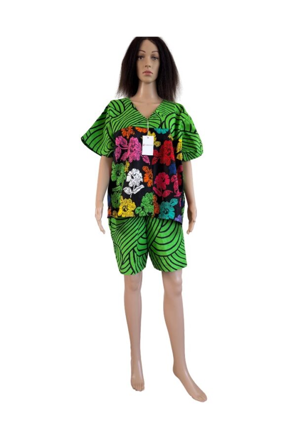 Multi-Colour Wax Shorts With a Free Blouse