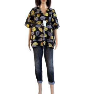 Yellow and Black Wax Print Blouse
