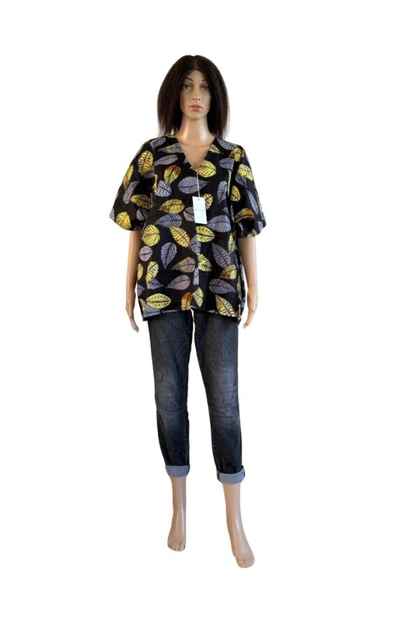 Yellow and Black Wax Print Blouse