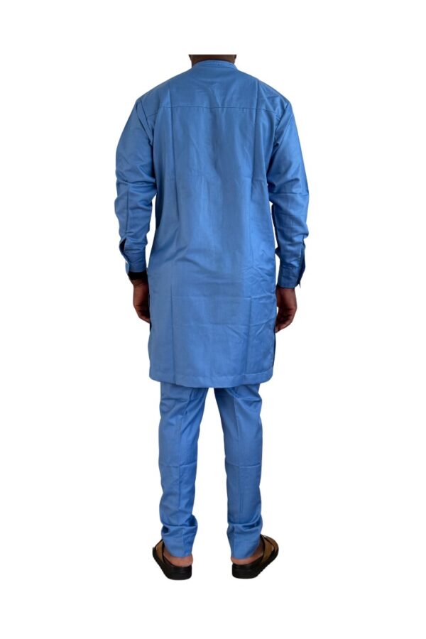 Light Blue Long Jalabiya Senator Suit - Image 2