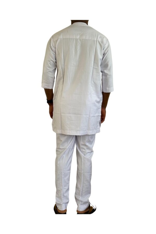 White Three-Quarter Sleeve Senator Suit - Image 2