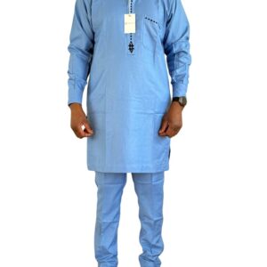 Light Blue Long Jalabiya Senator Suit