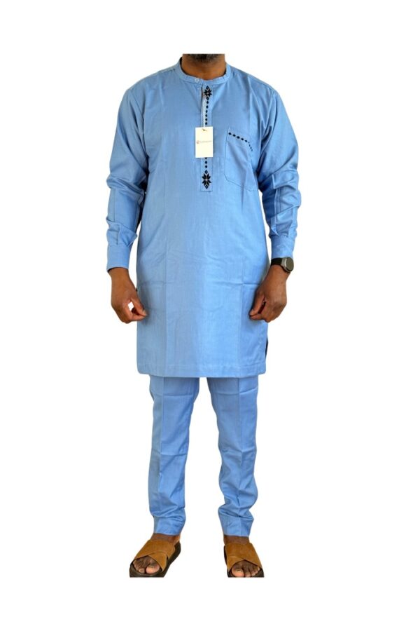 Light Blue Long Jalabiya Senator Suit