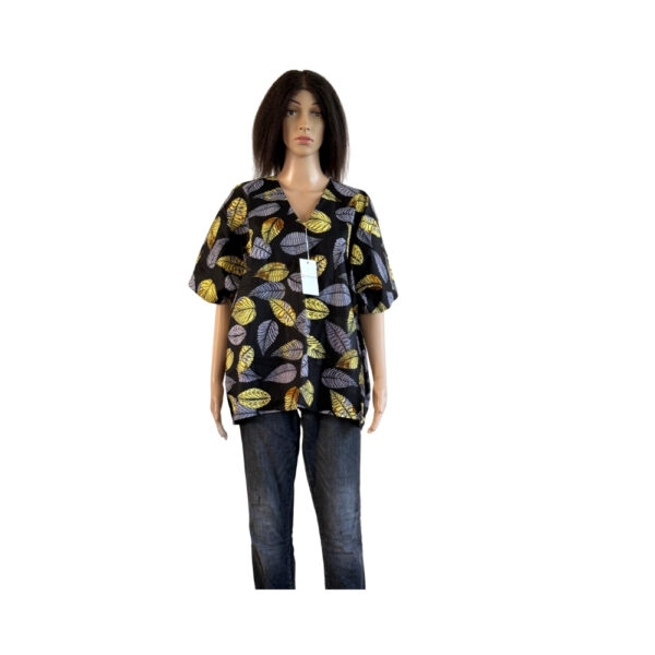 Yellow and Black Wax Print Blouse