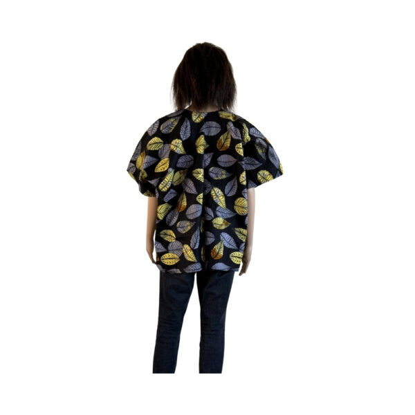 Yellow and Black Wax Print Blouse - Image 2