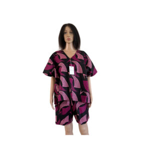 Pink Wax Print Set – Shorts and Free Blouse.