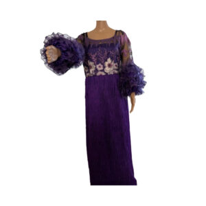 Lace & Chiffon Dark Purple Gown