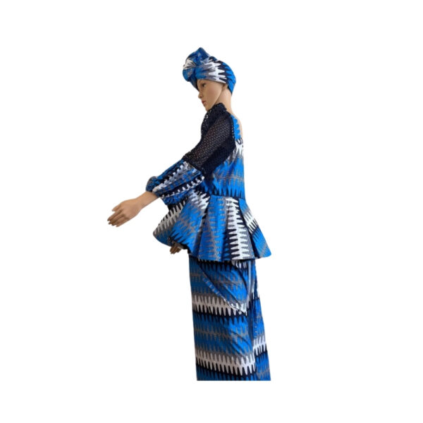Ankara Bubu Net Hand Blouse & Wrapper - Image 2