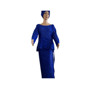 Dark Blue Fitted Buba & Wrapper