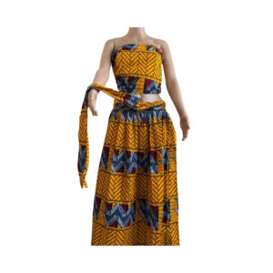 Vlisco Holladaise Wax Skirt with wide side belt to fit