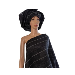 Two Pieces Black & White Aso-Oke