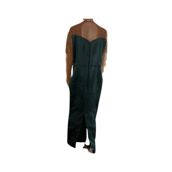 Green Lace Designed Straight Gown - Image 2