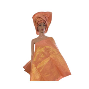 Two Piece Pink Goldish Aso-Oke
