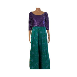 Combined Purple And Green Gown