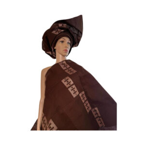 Two Pieces Dark Brown Aso-Oke