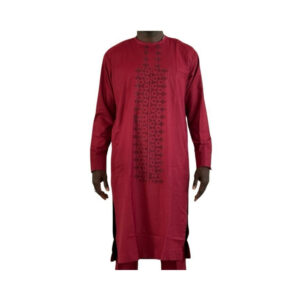 Red Long Sleeve Stoned Jalabiya