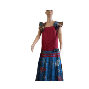 Combined Super Wax Flared Gown