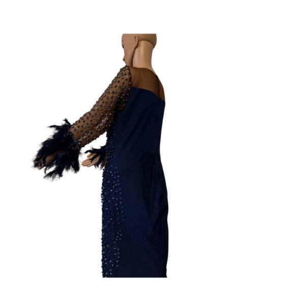 Dark Blue Beaded Gown - Image 3