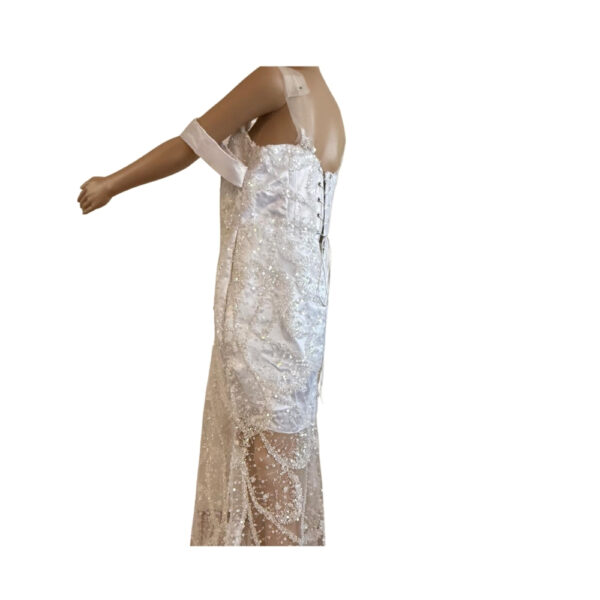 White Beaded Long Dress - Image 2