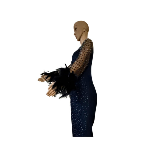 Dark Blue Beaded Gown - Image 2