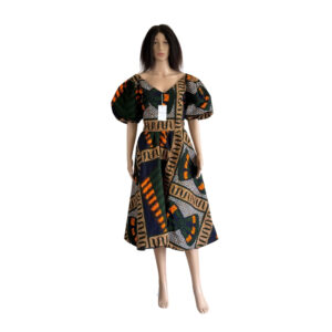 Puff Sleeve Flare Gown