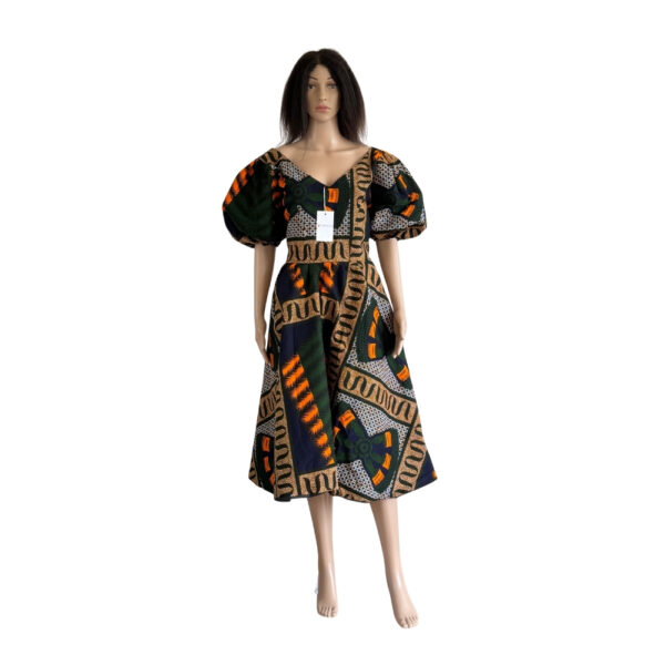 Puff Sleeve Flare Gown