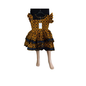 Yellow and Black Ankara Dress