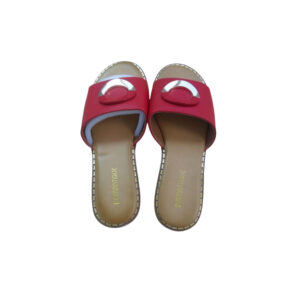 Red Italian Leather Design Slippers