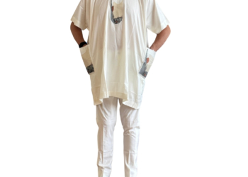 White Short Sleeve Kaftan