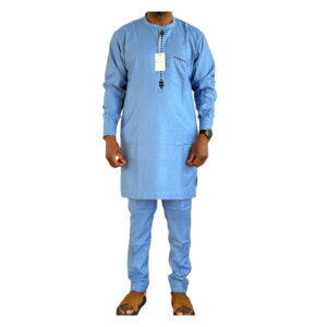 Light Blue Long Jalabiya Senator Suit