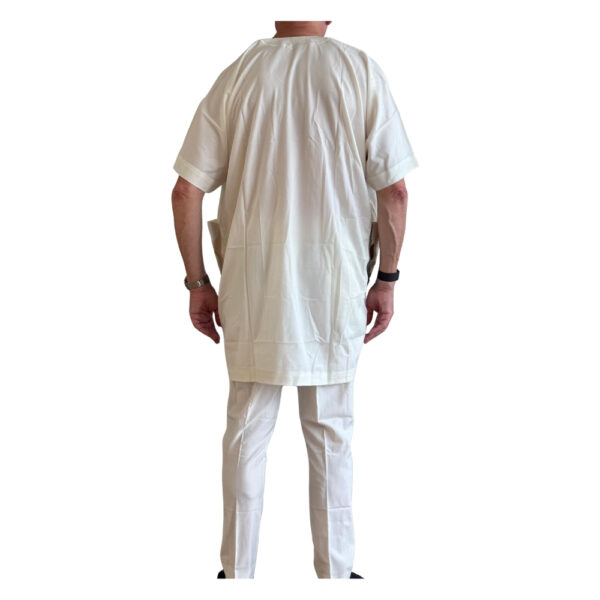White Short Sleeve Kaftan - Image 2