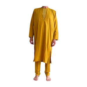 Yellow 3-Set Senator Suit with Jalabiya