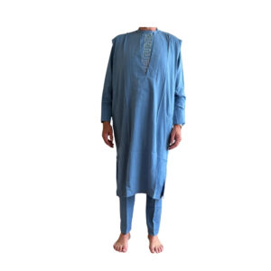 Light Blue 3-Set Senator Suit Jalabiya