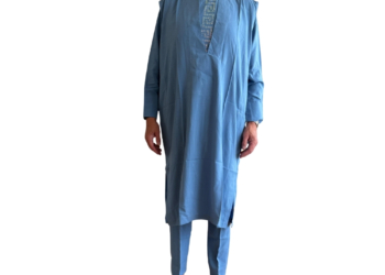 Light Blue 3-Set Senator Suit Jalabiya