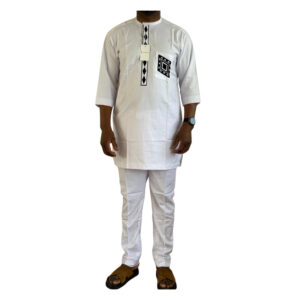 White Three-Quarter Sleeve Senator Suit